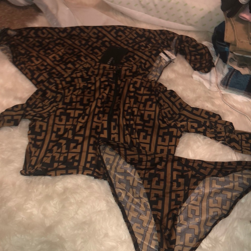 3 Piece Fendi Inspired Bathing Suit